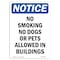 Signmission OSHA Notice, 7" Height, No Smoking No Dogs Or Pets Allowed Sign, 7" X 5", Portrait OS-NS-D-57-V-14805 - alternate 1